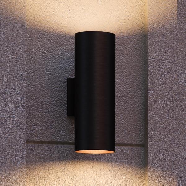 UHP1062 Contemporary Outdoor Wall Light, 14"H x 5"W, Midnight Black Finish, Hollywood Collection