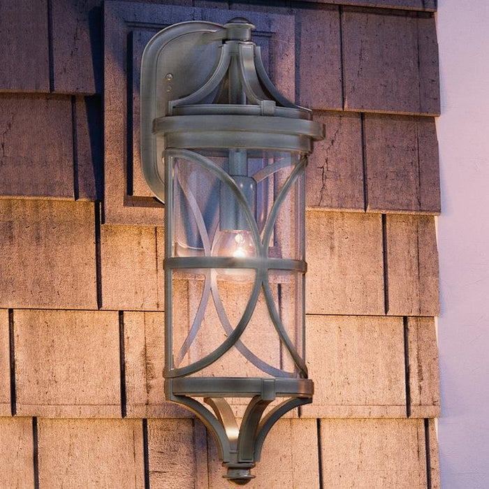 UHP1189 Rustic Outdoor Wall Light, 25-1/2" x 9", Aged Pewter Finish, Brussels Collection