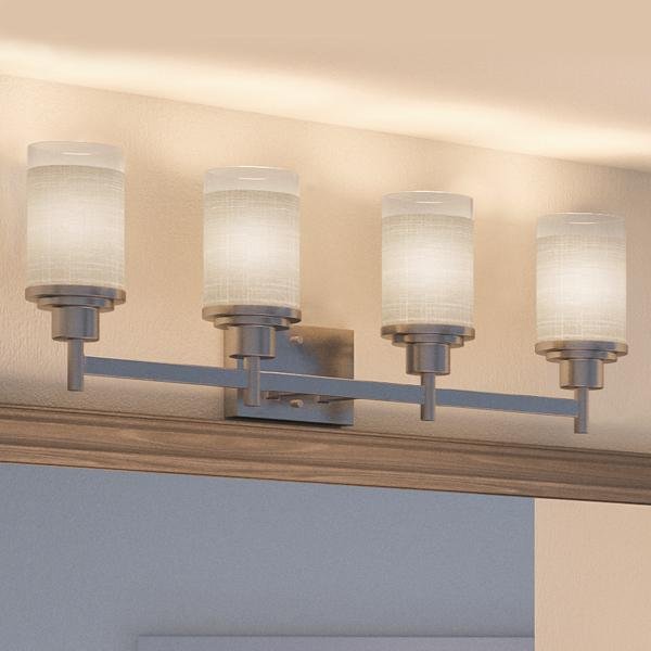 UHP2014 Contemporary Bathroom Vanity Light, 9.4375"H x 31"W, Brushed Nickel Finish, Cupertino Collection