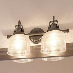 A unique and beautiful Urban Ambiance UHP2042 Industrial Chic Bath Fixture, 8-3/4"H x 17"W, Aged Nickel Finish, Harlow Collection with two