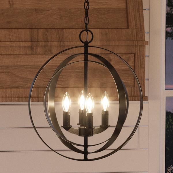UHP2324 Luxe Industrial Chandelier, 18-3/8"H x 16"W, Olde Bronze Finish, Arezzo Collection