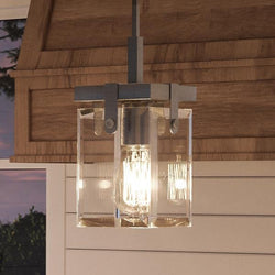 A luxury lighting fixture, the UHP2447 Modern Farmhouse Modern Pendant from Urban Ambiance, features a clear glass shade and measures 11-7/8"H x 6-
