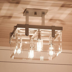 A unique and beautiful Urban Ambiance UHP2449 Modern Farmhouse Square Ceiling Fixture, 14"H x 16-3/4"W SQ, Brushed Nickel Finish from the Bristol