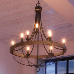 An Urban Ambiance UHP2903 Farmhouse Chandelier, a beautiful lighting fixture hanging in a room.