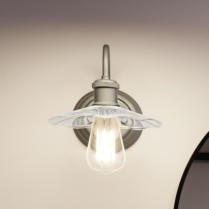 UHP3660 Vintage Bath Vanity Light, 7.5"H x 7.5"W, Aged Nickel Finish, Victoria Collection