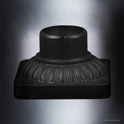 Gorgeous Urban Ambiance UQL1181 Colonial Outdoor Pier Mount, 3.5"H x 5.84"W, Black Silk Finish lighting fixture with a decorative top.