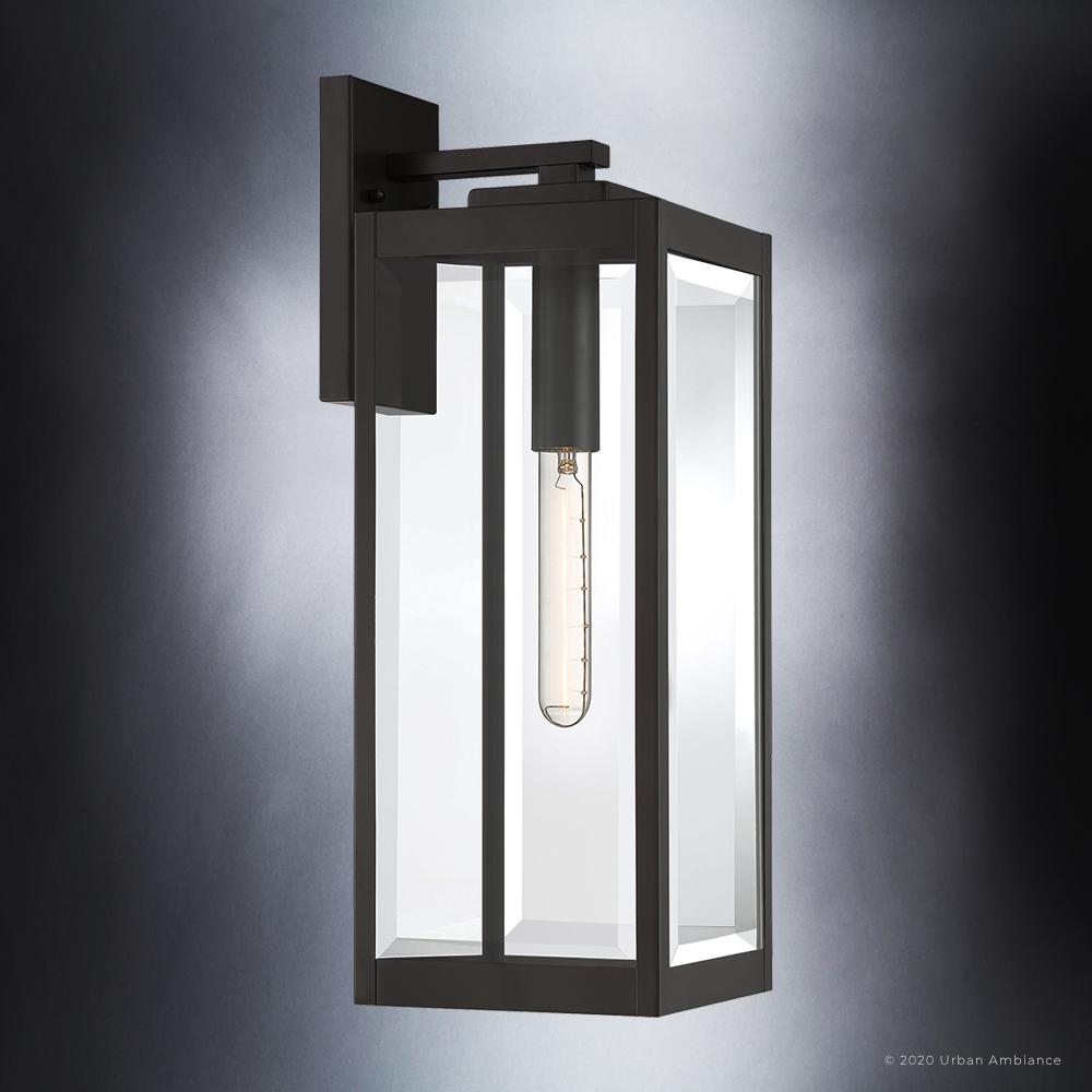 UQL1352 Modern Farmhouse Outdoor Wall Light, 20"H x 7"W, Estate Bronze ...