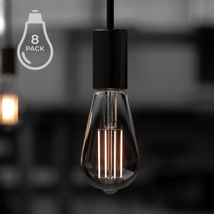 UBB2081 Luxury LED Bulbs, 60W Equivalent, Vintage Edison Style, ST19 Shape, E26 Base (standard medium base), 2700K (warm white) - 8 PACK