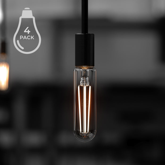 UBB2130 Luxury LED Bulbs, 25W Equivalent, Vintage Edison Style, T6 Shape, E12 Base (candelabra base), 2700K (warm white) - 4 PACK