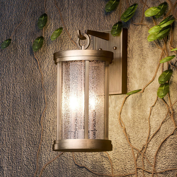 UEX1046 Nautical Outdoor Wall Sconce 16''H x 8''W, Antique Brass Finish, Rockland Collection