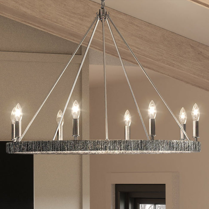 UEX2090 Bohemian Chandelier 32''H x 36''W, Polished Nickel Finish, Rutherford Collection