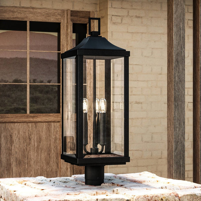 UHP1400 Farmhouse Outdoor Post Light 26.875''H x 9.5''W, Midnight Black Finish, Calderdale Collection