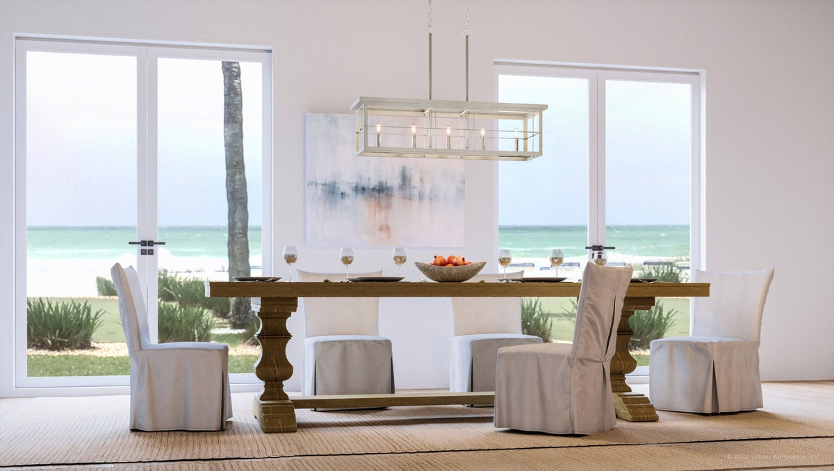 UHP3950 Modern Farmhouse Chandelier 11''H x 40''W, Brushed Nickel