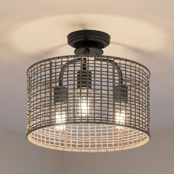 A beautiful lighting fixture featuring an Urban Ambiance ceiling light with a UHP3961 Bohemian Chandelier.