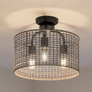 A beautiful lighting fixture featuring an Urban Ambiance ceiling light with a UHP3961 Bohemian Chandelier.