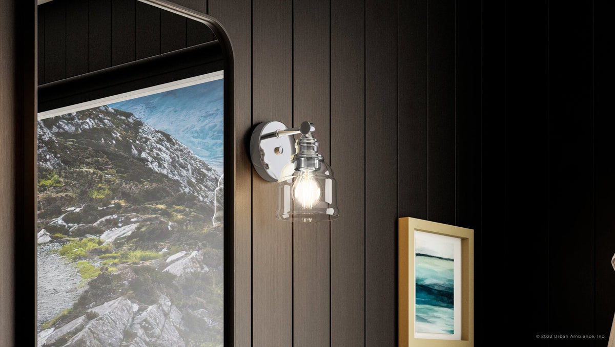 UHP4300 Vintage Wall Sconce 7.875 H x 5 W Polished Chrome Finish P Urban Ambiance