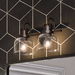Urban Ambiance - Bath Light - ULB2030 Modern Farmhouse Bath Light, 9''H x 15''W, Dark Bronze Finish, Gildova Collection -