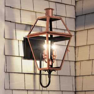 Urban Ambiance - Wall Sconce - UQL1370 Rustic Outdoor Wall Sconce, 24''H x 11''W, Rustic Copper Finish, Paris Collection -
