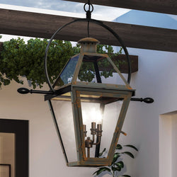 Urban Ambiance - Outdoor Pendant Light - UQL1378 Historic Outdoor Pendant Light, 23.5"H x 21.25"W, Bygone Bronze Finish, Paris Collection -