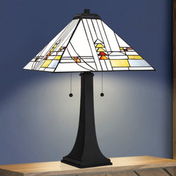 Urban Ambiance - Table Lamp - UQL7009 American Bungalow Indoor Table Lamp, 24.25''H x 16''W x 16''D, Matte Black Finish, Hounslow Collection -