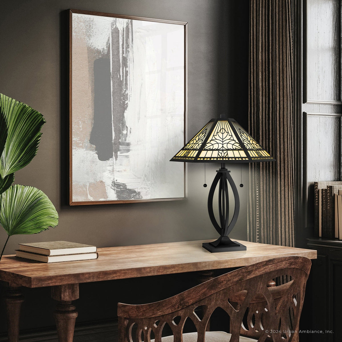 Black and bronze lamp outlet