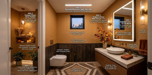 Small Half-Bath Lighting Ideas for a Modern New York Townhouse: Warm and Welcoming Fall Style