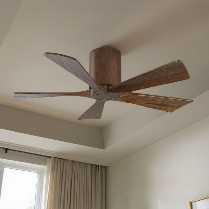 UMC9329 Scandinavian Indoor/Outdoor Ceiling Fan, 10" H x 42" W x 42" D, Walnut Tone Finish, Aerwyn Collection