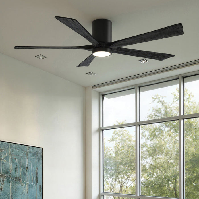 UMC9335 Scandinavian Indoor/Outdoor Ceiling Fan, 12" H x 60" W x 60" D, Matte Black Finish, Aerwyn Collection
