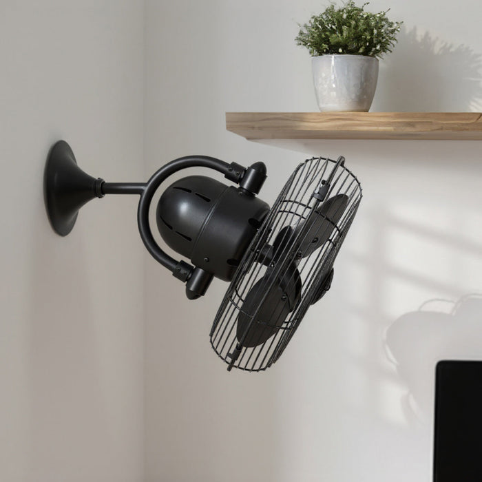 UMC9350 Industrial Indoor/Outdoor Ceiling Fan, 17.5" H x 13" W x 13" D, Matte Black Finish, Norellis Collection