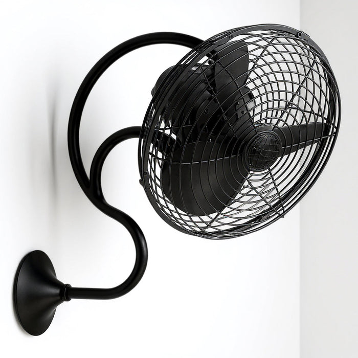 UMC9380 Scandinavian Indoor/Outdoor Ceiling Fan, 20" H x 13" W x 13" D, Matte Black Finish, Ossmere Collection