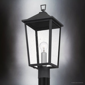 A close-up of the Urban Ambiance UQL1874 Modern Rustic Outdoor Post Light from the Elmwood Collection, 22