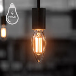 Urban Ambiance - Bulb - UBB2042 Luxury LED Bulbs, 60W Equivalent, Vintage Edison Style, B11 Shape, E12 Base (candelabra base), 2700K (warm white) - 4 PACK - 