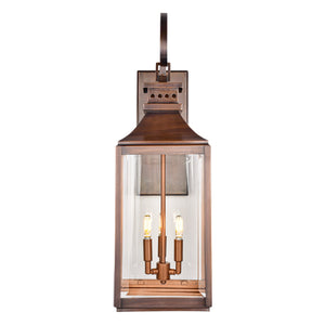 The Urban Ambiance UFS1002 Calderdale Collection outdoor wall sconce features a genuine copper, dark-patina finish and a rectangular design for classic curb appeal. Measures 28.5