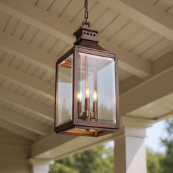 Urban Ambiance - Outdoor Pendant Light - UFS1004 Transitional Outdoor Pendant Light 26.25''H x 9.5''W, Genuine Copper, Dark - Patina, Calderdale Collection - 