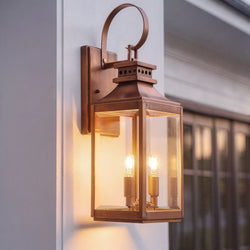 Urban Ambiance - Wall Sconce - UFS1011 Colonial Outdoor Wall Sconce, 24-1/4"H x 7"W x 8-3/4"Dep, Medium Antique Copper Finish, Calderdale Collection -
