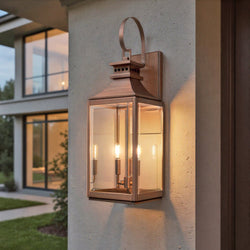 Urban Ambiance - Wall Sconce - UFS1012 Colonial Outdoor Wall Sconce, 33-1/8"H x 9-1/2"W x 11-1/4"Dep, Medium Antique Copper Finish, Calderdale Collection -