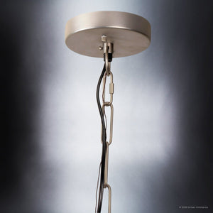 Urban Ambiance - Chandelier - UFS2371 Modern Rustic Indoor Chandelier, 29.5''H x 32''W x 32''Dep, Brushed Nickel Finish, Dunkirk Collection -