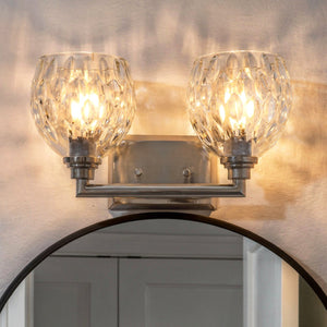 Urban Ambiance - Bath Light - UFS2620 Art Deco Indoor Bath Light, 8.25''H x 14''W x 8.25''Dep, Brushed Nickel Finish, Naples Collection -