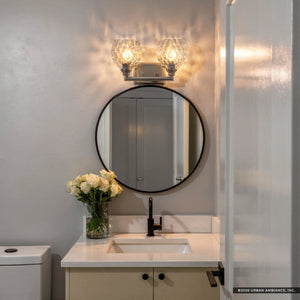Urban Ambiance - Bath Light - UFS2620 Art Deco Indoor Bath Light, 8.25''H x 14''W x 8.25''Dep, Brushed Nickel Finish, Naples Collection -