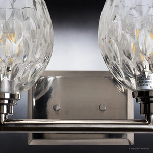 Urban Ambiance - Bath Light - UFS2620 Art Deco Indoor Bath Light, 8.25''H x 14''W x 8.25''Dep, Brushed Nickel Finish, Naples Collection -