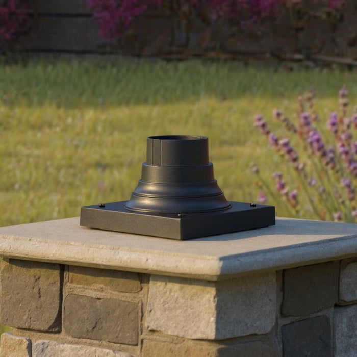 UFSA100 Contemporary Outdoor Pier Mount, 4"H x 6"W Square, Matte Black Finish, Post Light Accessory