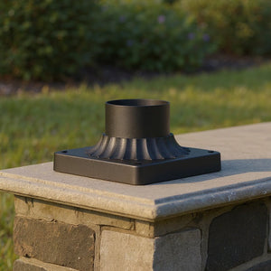 Urban Ambiance - Accessory - UFSA101 Traditional Outdoor Pier Mount, 3"H x 5.5"W Square, Matte Black Finish, Post Light Accessory - 