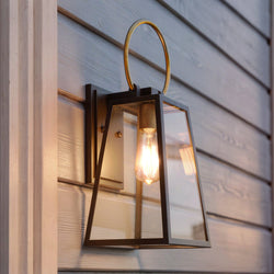 Urban Ambiance - Outdoor Wall Light - UHP1002 Modern Farmhouse Outdoor Wall Light, 15.125"H x 6.5"W, Olde Bronze Finish, Vicenza Collection - 
