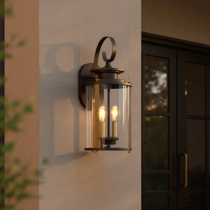 UHP1120 Rustic Outdoor Wall Light, 19.25"H x 8"W, Olde Bronze Finish, Plymouth Collection