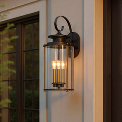 Urban Ambiance - Outdoor Wall Light - UHP1121 Rustic Outdoor Wall Light, 22.75"H x 9.875"W, Olde Bronze Finish, Plymouth Collection - 