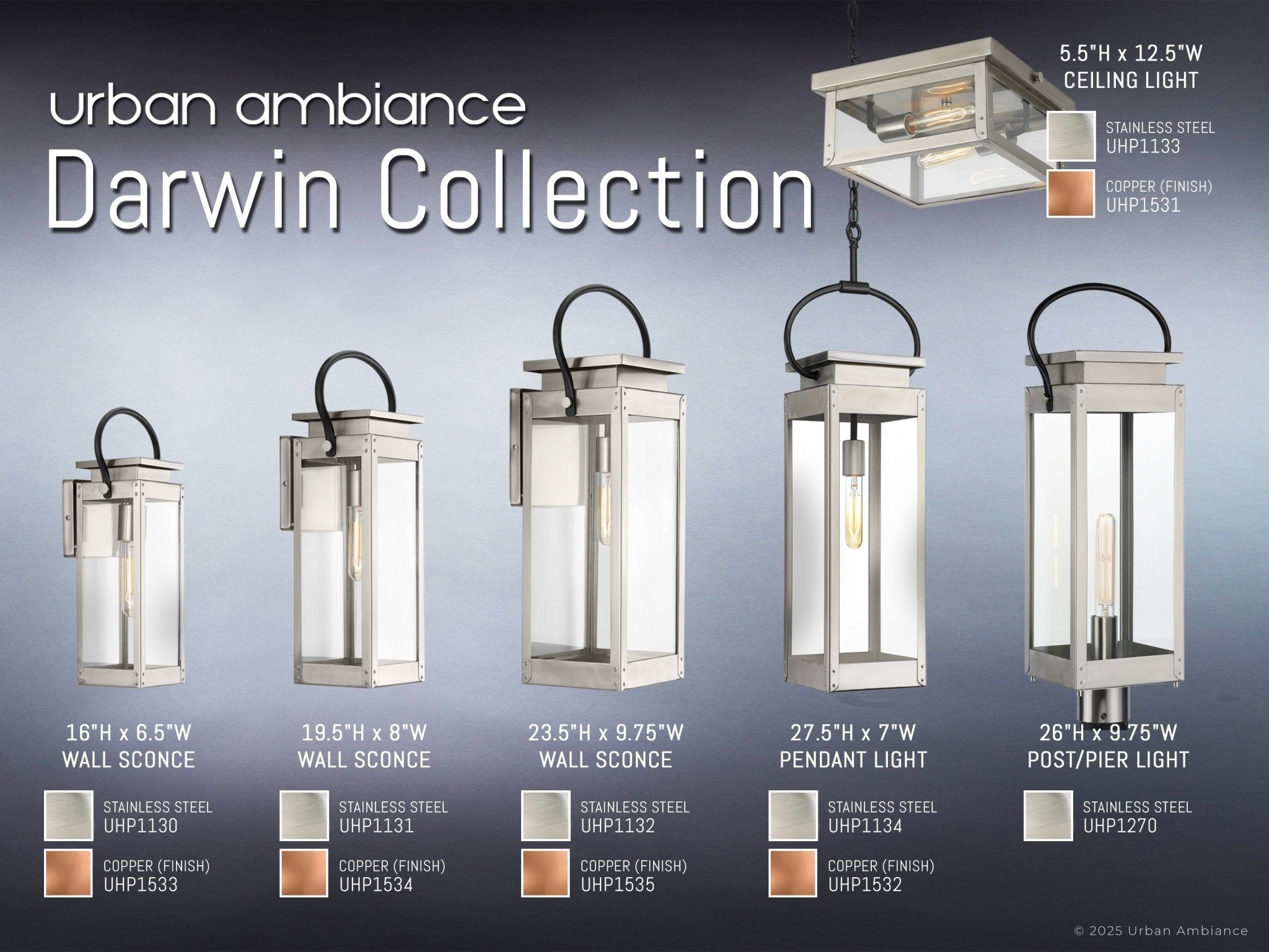 テリトリータスク　ワタリガラスランタンポールRAVEN LIGHT POLE UHP1132 Modern Farmhouse Outdoor Wall Light, 23-5/8