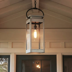 Urban Ambiance - Outdoor Pendant Light - UHP1134 Modern Farmhouse Outdoor Pendant, 27 - 3/8"H x 7"W, Stainless Steel Finish, Darwin Collection - 