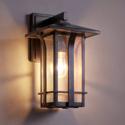 Urban Ambiance - Outdoor Wall Sconce - UHP1152 Craftsman Outdoor Wall Light, 13" x 7", Olde Bronze Finish, Essen Collection - 