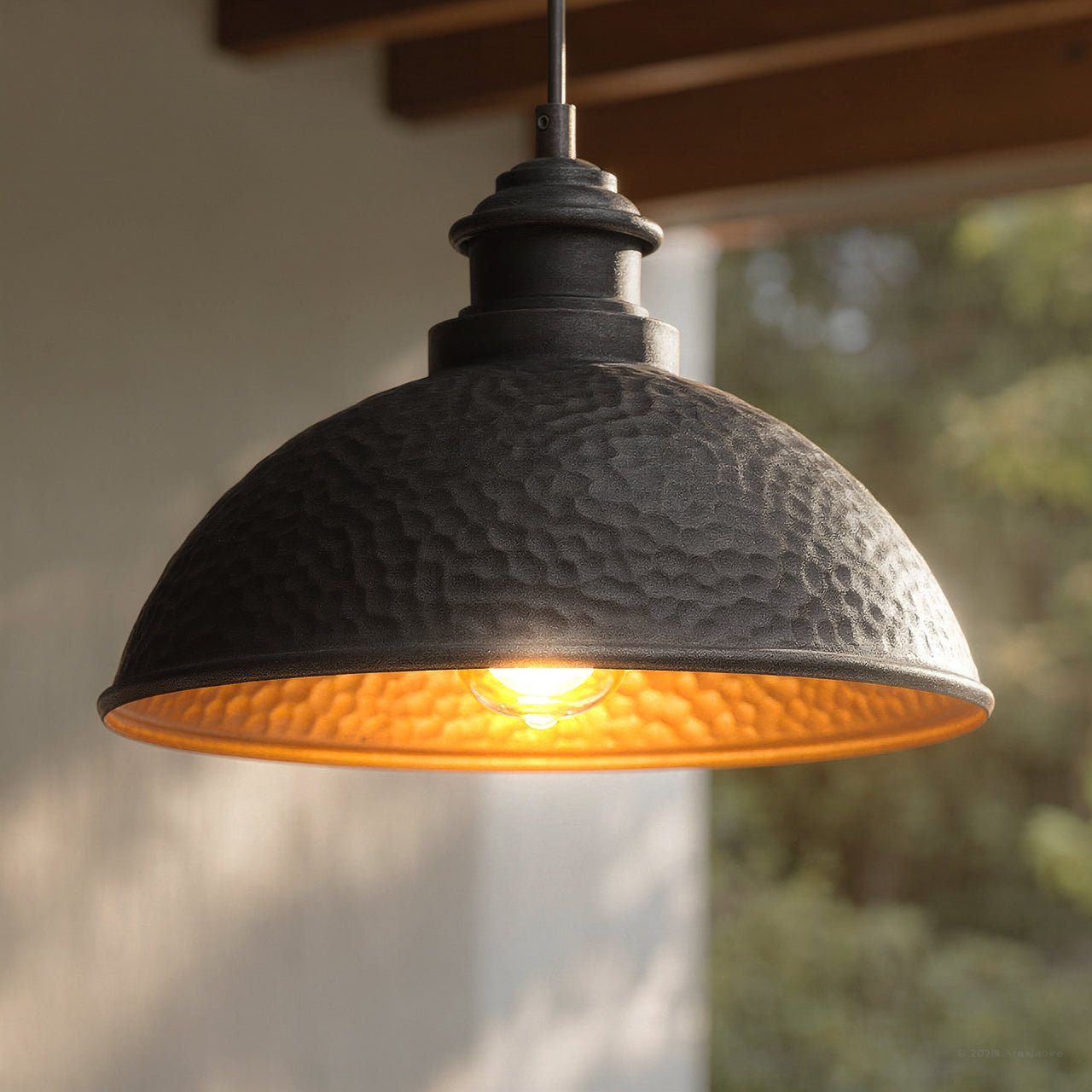 UHP1171 Hammered Outdoor Pendant Light, 8