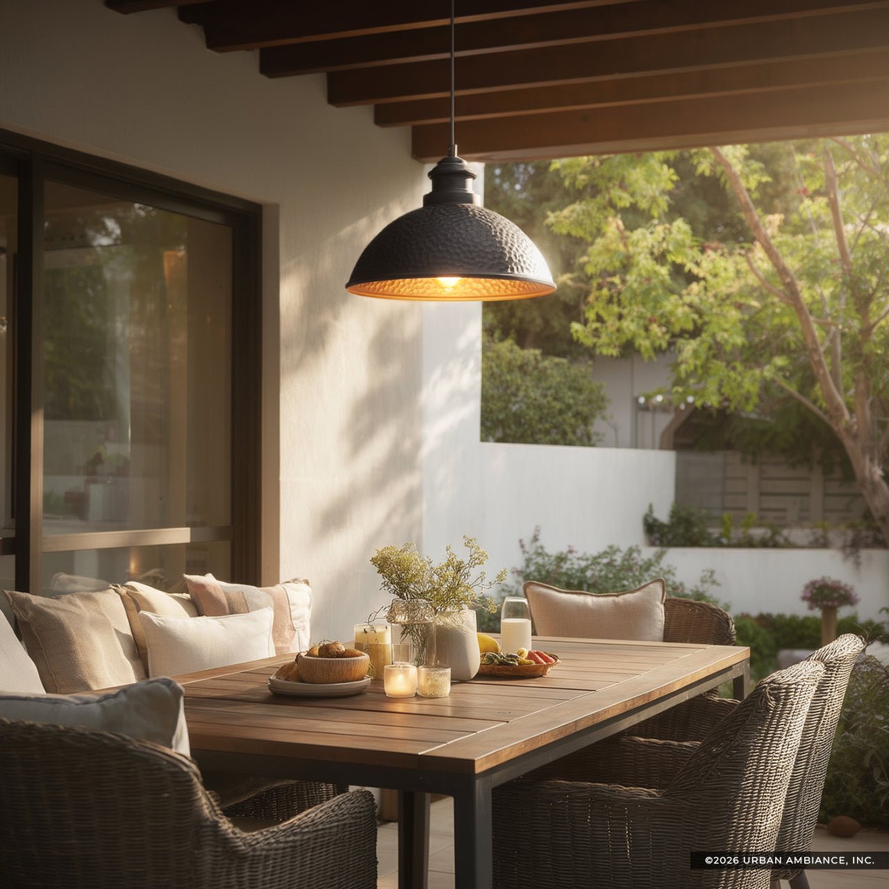 UHP1171 Hammered Outdoor Pendant Light, 8